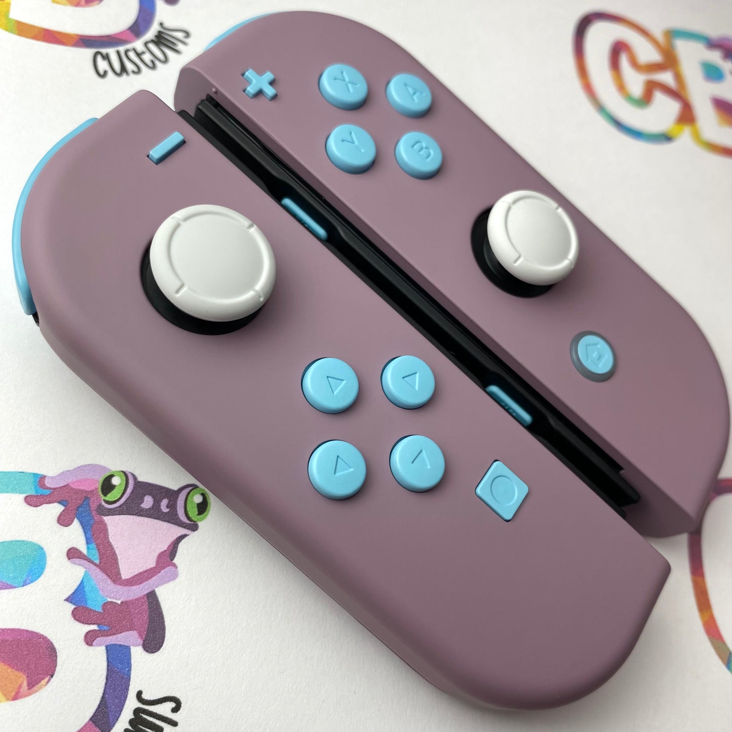 Gray Violet & Sky Blue buttons Nintendo Switch Joycons Buttons Nintendo Switch Joycons - Custom Nintendo Switch Joycon Controllers
