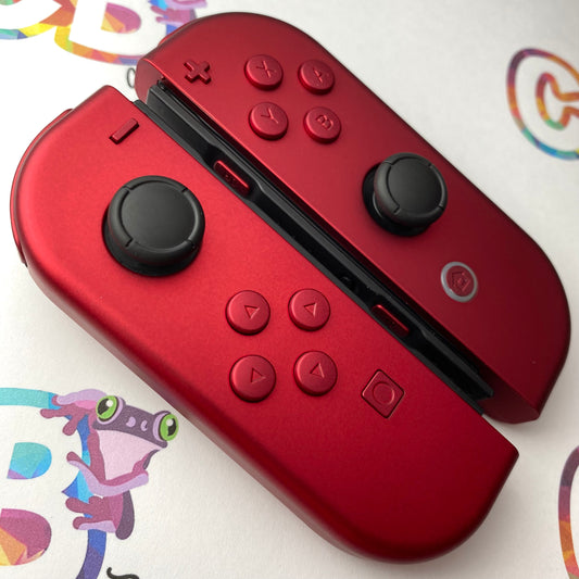 Vampire Red & Vampire Red buttons Buttons Nintendo Switch Joycons  - Custom Nintendo Switch Joycon Controllers