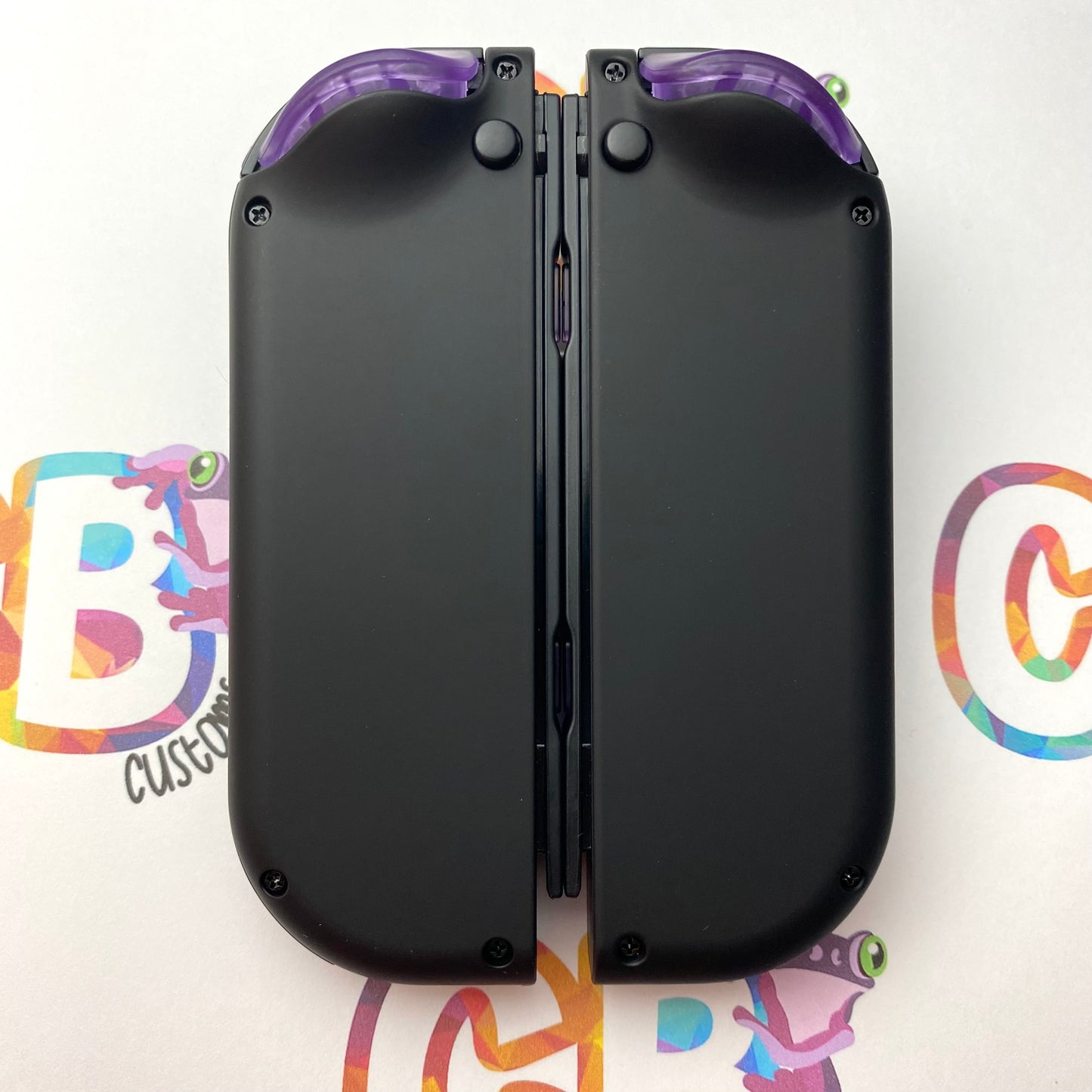 Black & Clear Purple Buttons - Custom Nintendo Switch Joy-cons Controllers