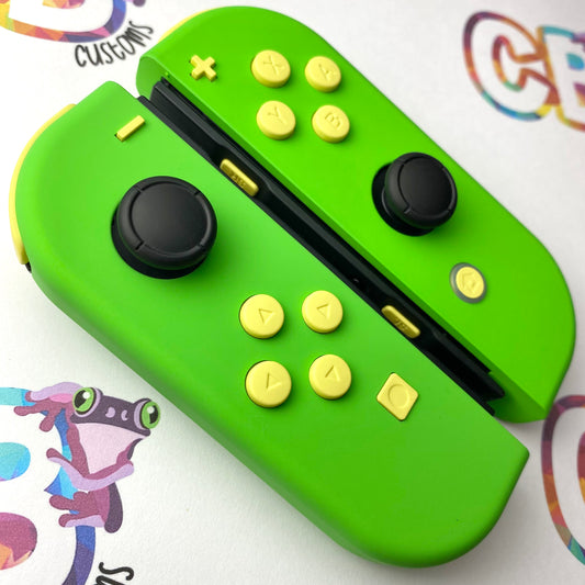 Apple Green & Lemon Yellow Buttons - Custom Nintendo Switch Joy-cons Controllers