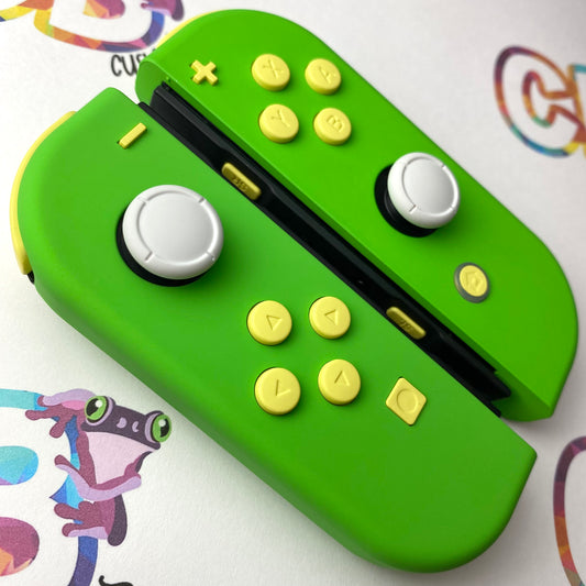 Apple Green & Lemon Yellow Buttons - Custom Nintendo Switch Joy-cons Controllers