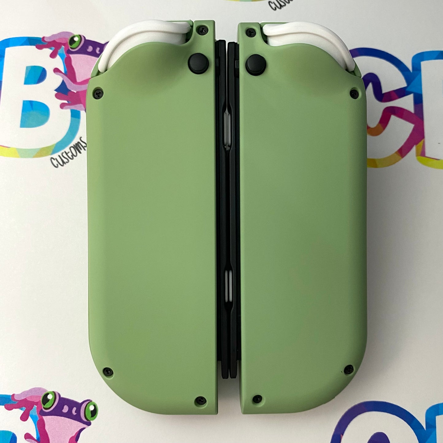 Matcha Green & White Buttons Buttons Joy-Cons - Custom Nintendo Switch Joycon Controllers