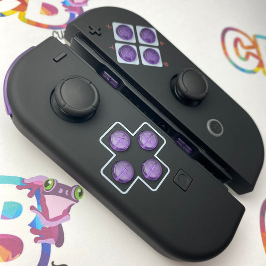 Classic NES & Clear Purple Buttons - Custom Nintendo Switch Joy-cons Controllers