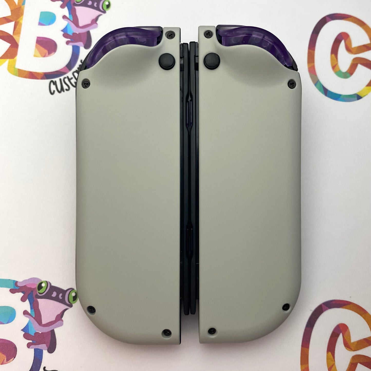 Classic NES & Clear Purple Buttons - Custom Nintendo Switch Joy-cons Controllers