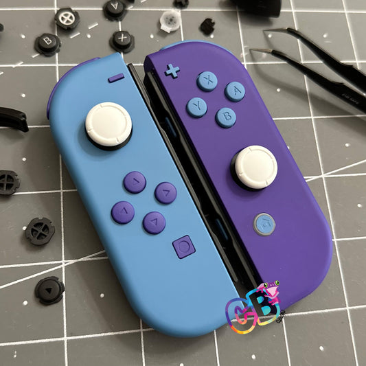 Airforce Blue & Purple with opposite color buttons - Custom Nintendo Switch Joy-cons Controllers