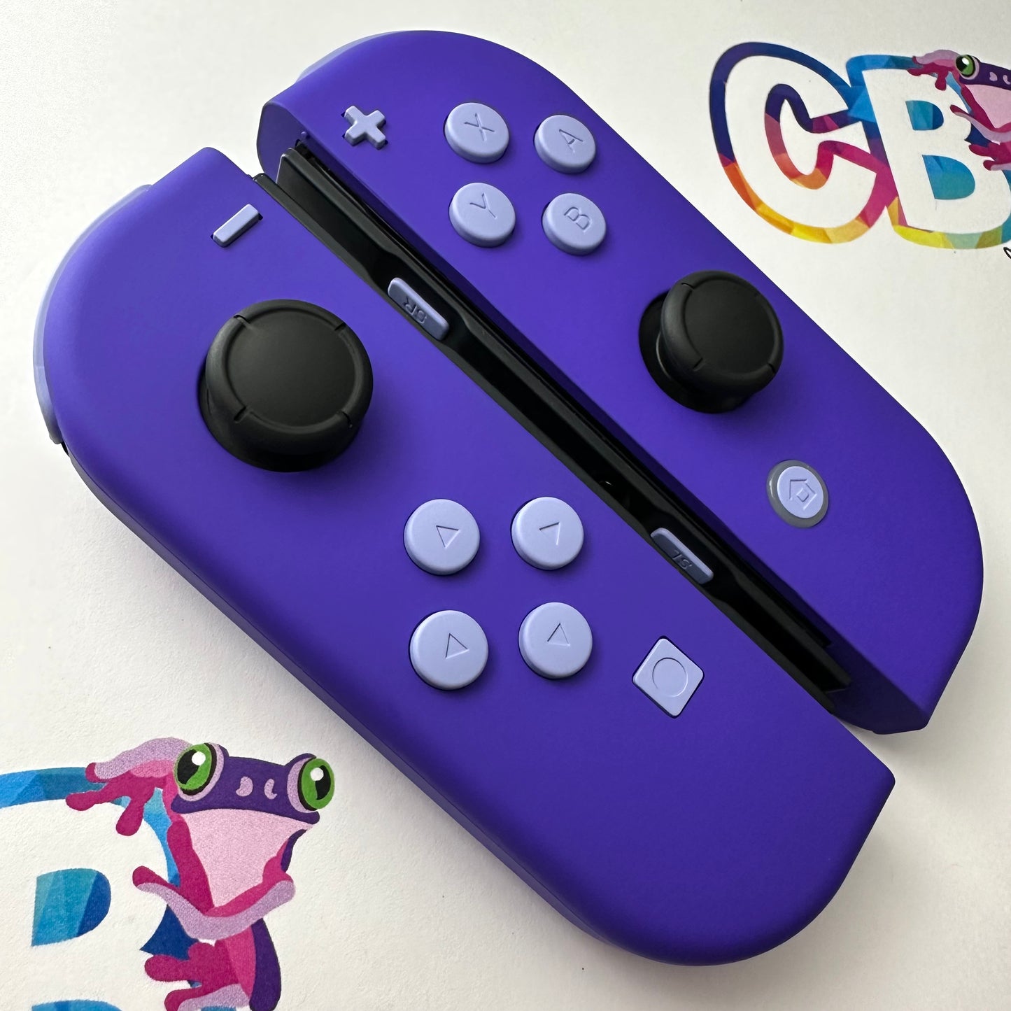 Purple & Violet Buttons Nintendo Switch Joycons - Custom Nintendo Switch Joycon Controllers