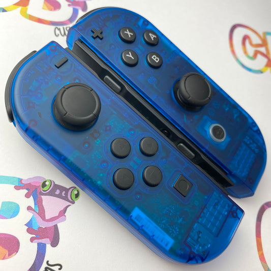 Clear Blue Joy-Cons - Custom Nintendo Switch Joycon Controllers
