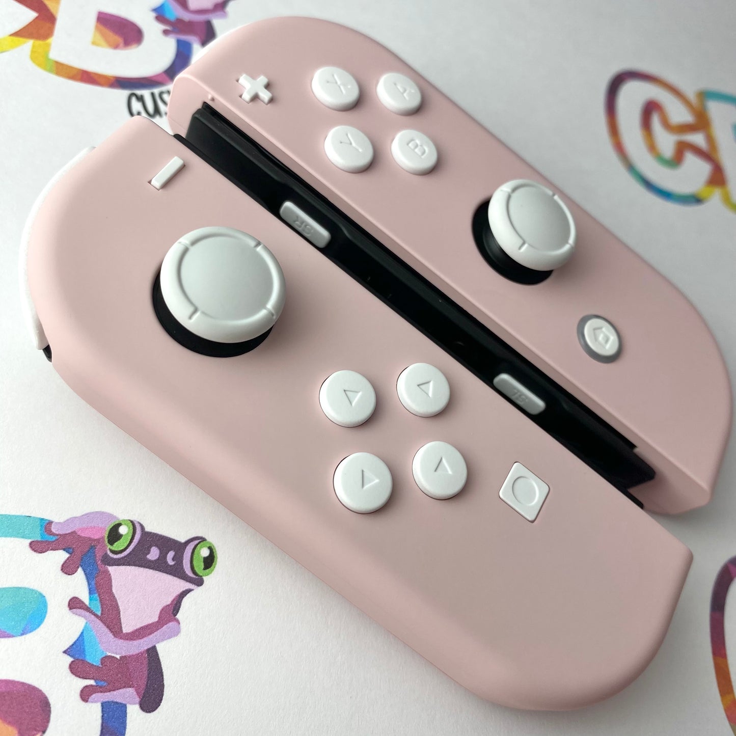 Sakura Pink & White Buttons Joy-Cons - Custom Nintendo Switch Joycon Controllers