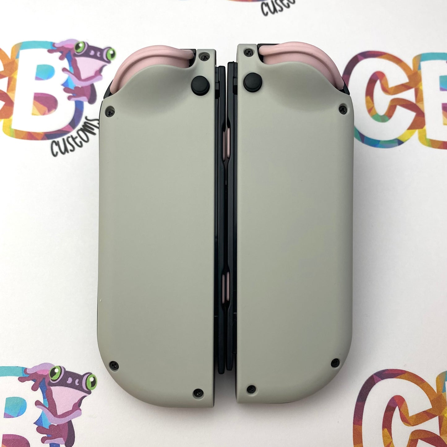 Classic NES & Sakura Pink Buttons Nintendo Switch Joycons - Custom Nintendo Switch Joycon Controllers
