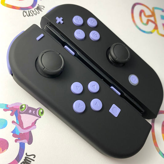 Black & Violet Buttons - Custom Nintendo Switch Joy-cons Controllers