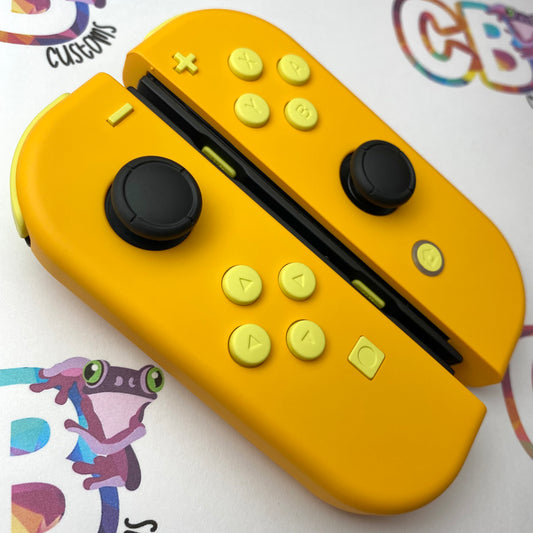 Caution Yellow & Lemon Yellow Buttons - Custom Nintendo Switch Joy-cons Controllers