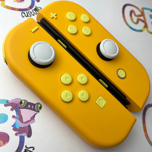 Caution Yellow & Lemon Yellow buttons - Custom Nintendo Switch Joy-cons Controllers