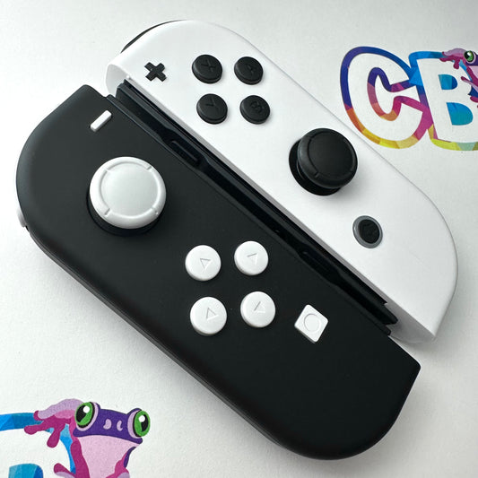 Black & White with opposite color buttons - Custom Nintendo Switch Joy-cons Controllers