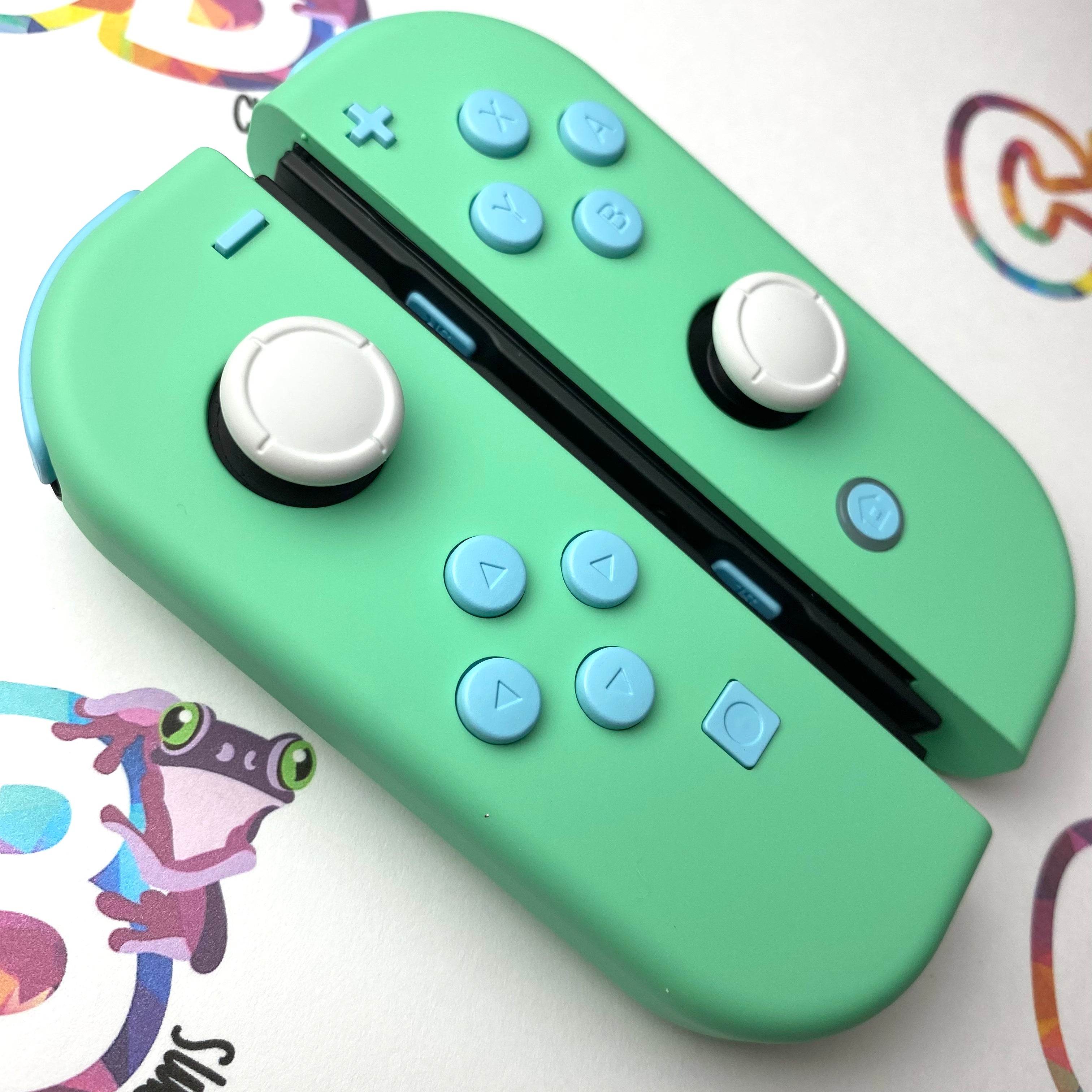 Mint Green & Sky Blue buttons Nintendo Switch Joycons Buttons Nintendo ...
